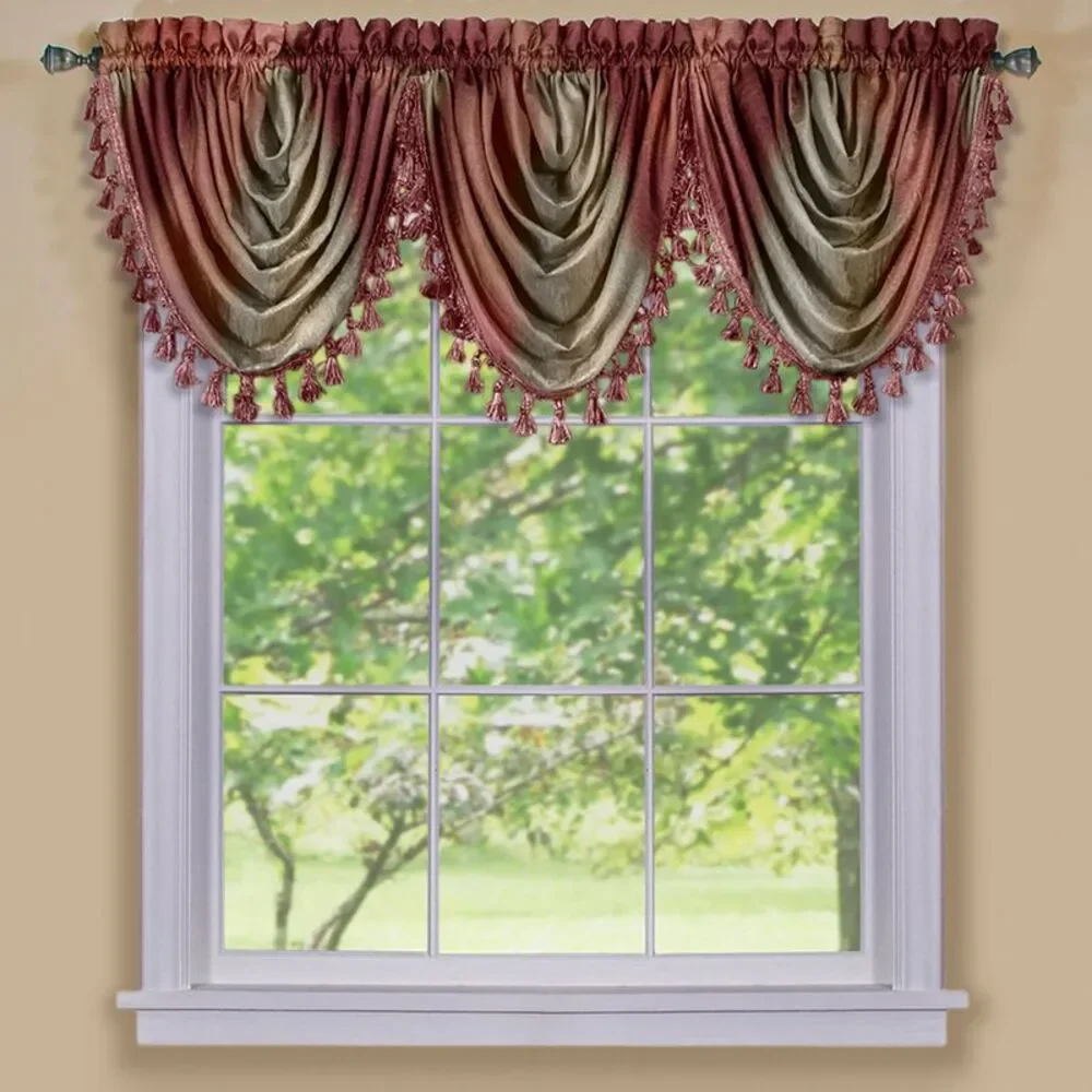 Designer Home Ombre Window Curtains, Modern Semi-Sheer Window Curtain Drape